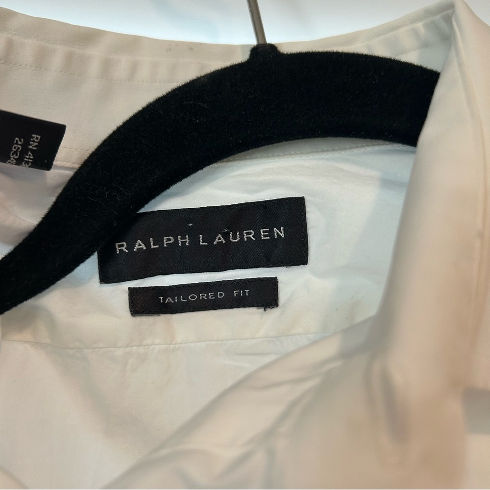 Ralph Lauren Classic Tailored Fit Button Down White Size 16.5 - Picture 2 of 3